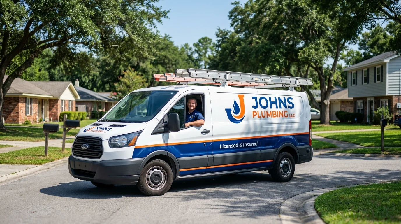 Johns Plumbing LLC service van in South Fulton, TN