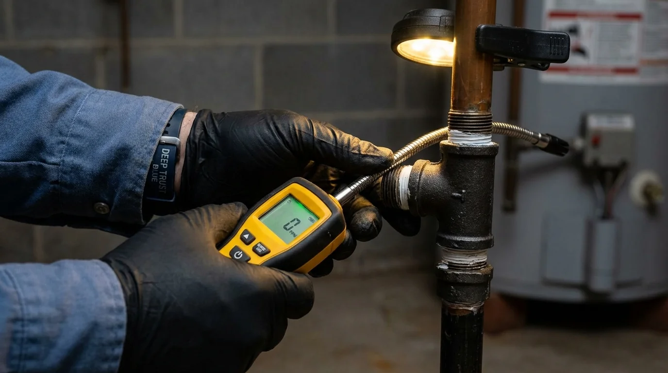 Gas leak detection with electronic sniffer by Johns Plumbing LLC in South Fulton